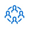 Icon of 4 people in a circle