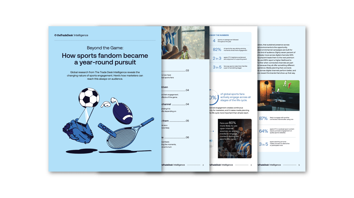 Infographic titled 'Beyond the Game: How sports fandom became a year-round pursuit' featuring sports equipment illustrations and statistics.
