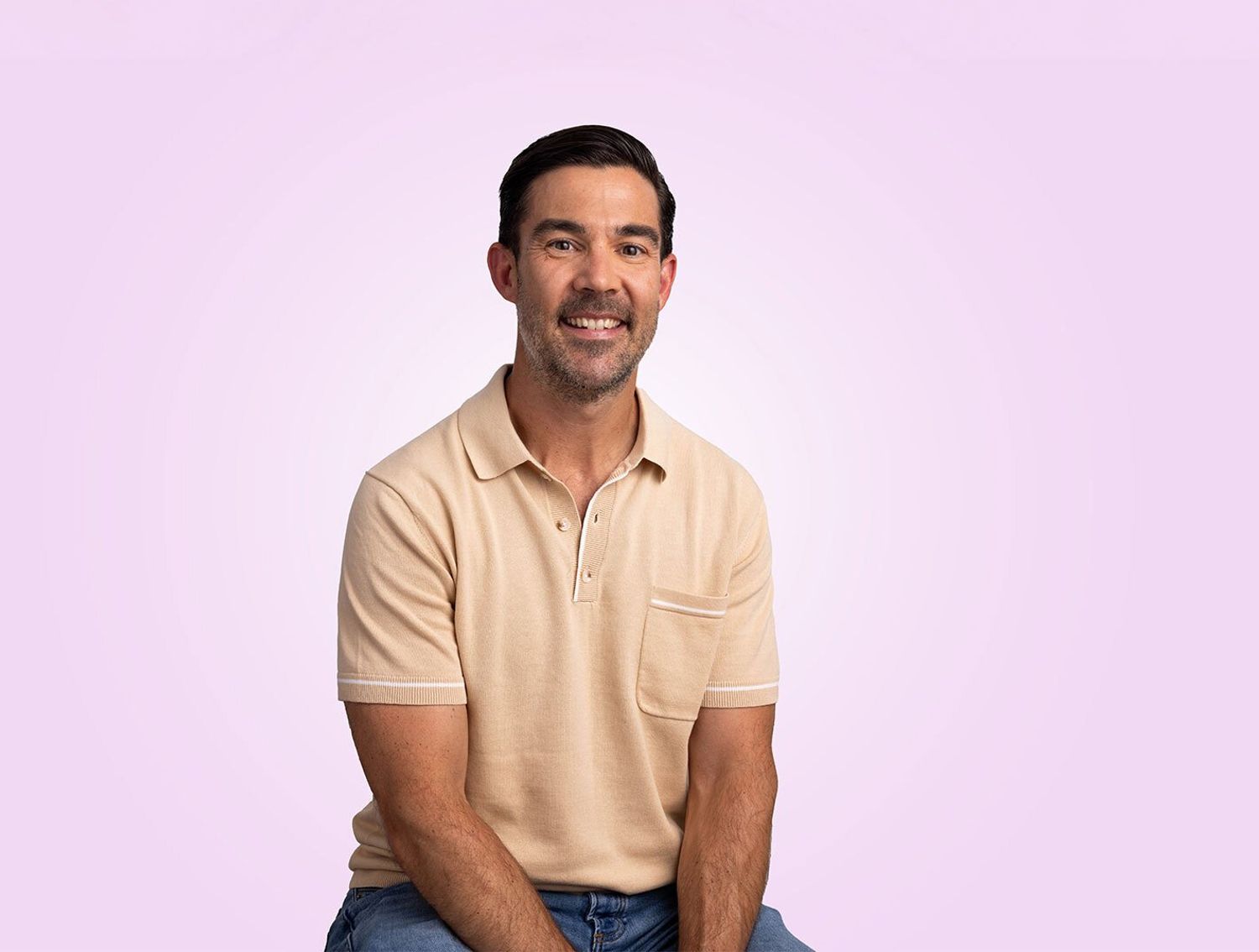 The Trade Desk employee in front of purple background