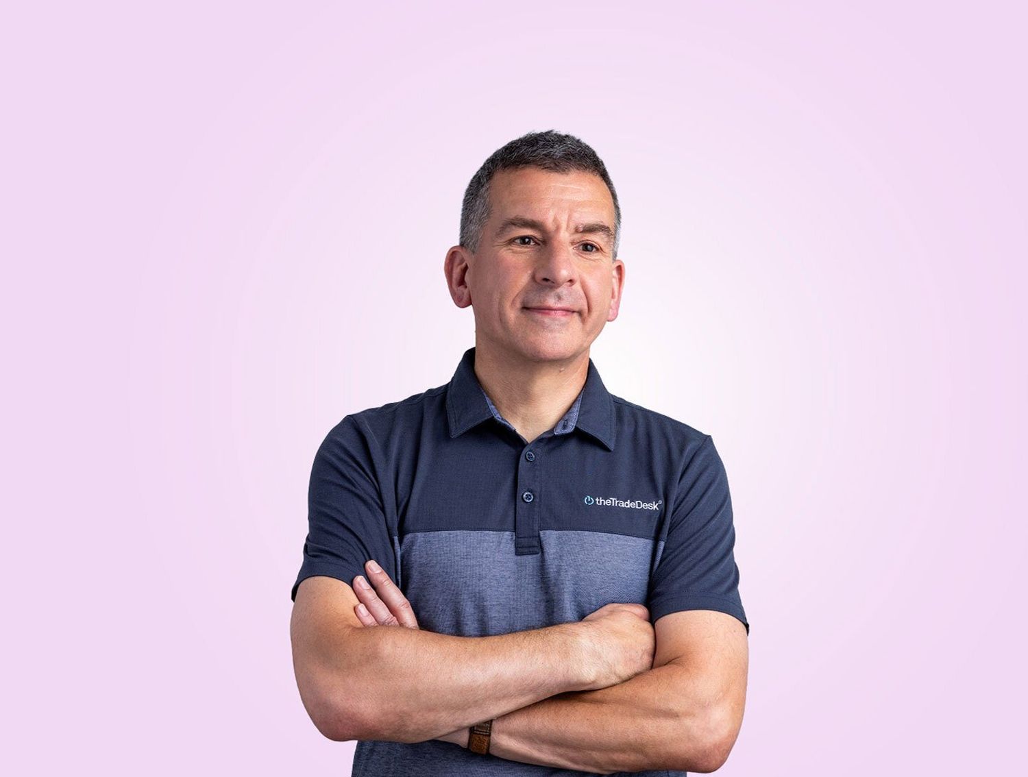 Ian Colley - The Trade Desk - in front of purple background