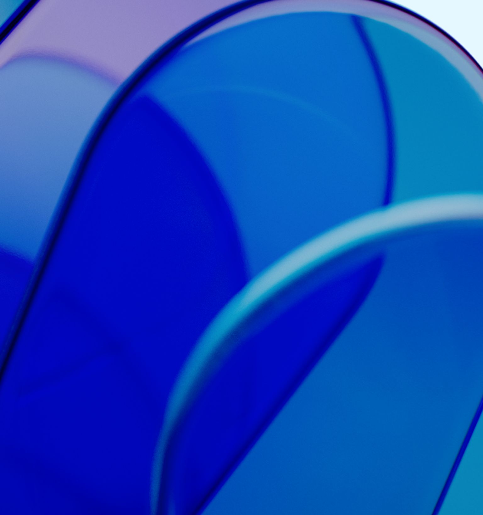 Abstract blue translucent shapes on a light background