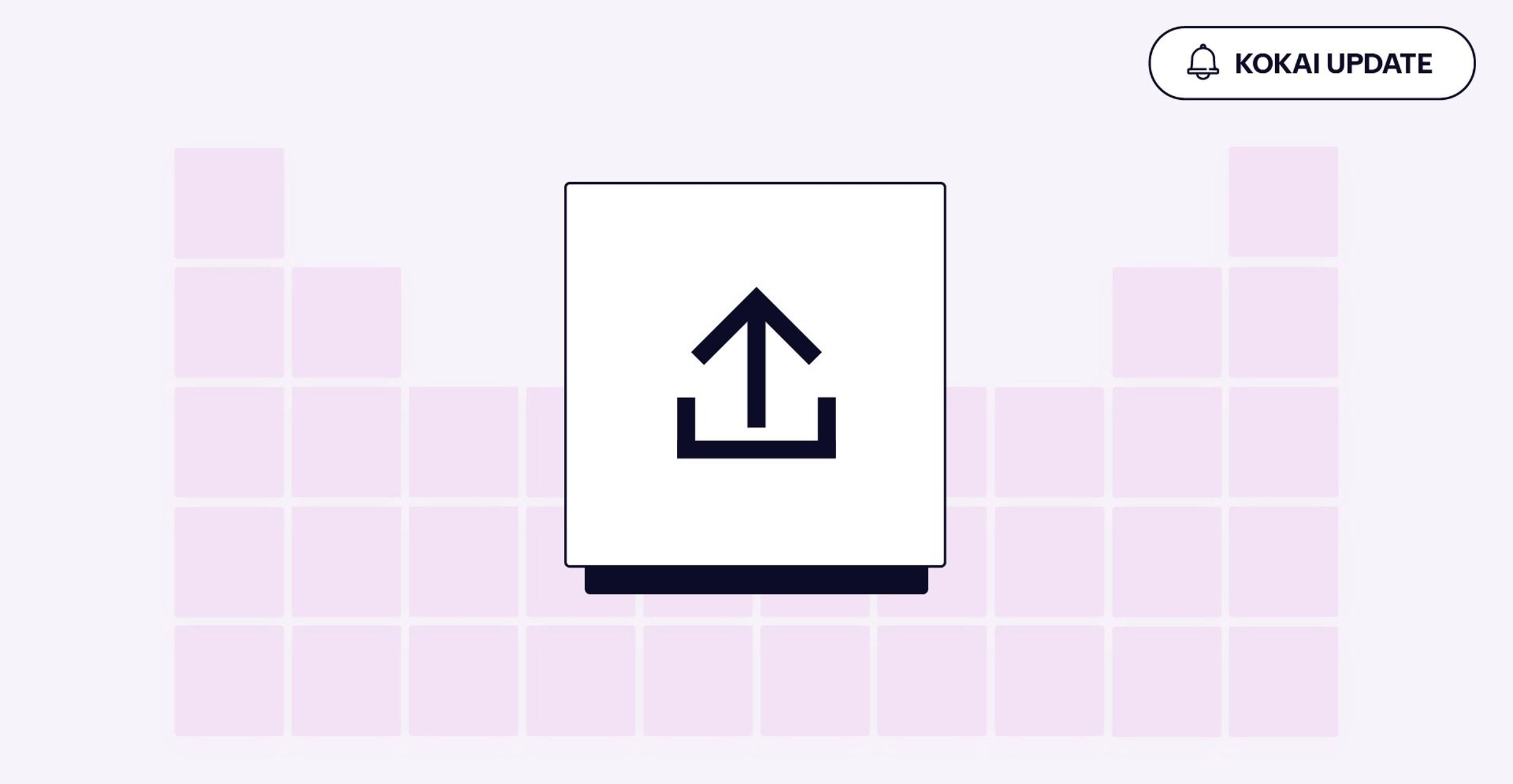 An illustration of the Kokai programmatic table with an upload icon in the center.