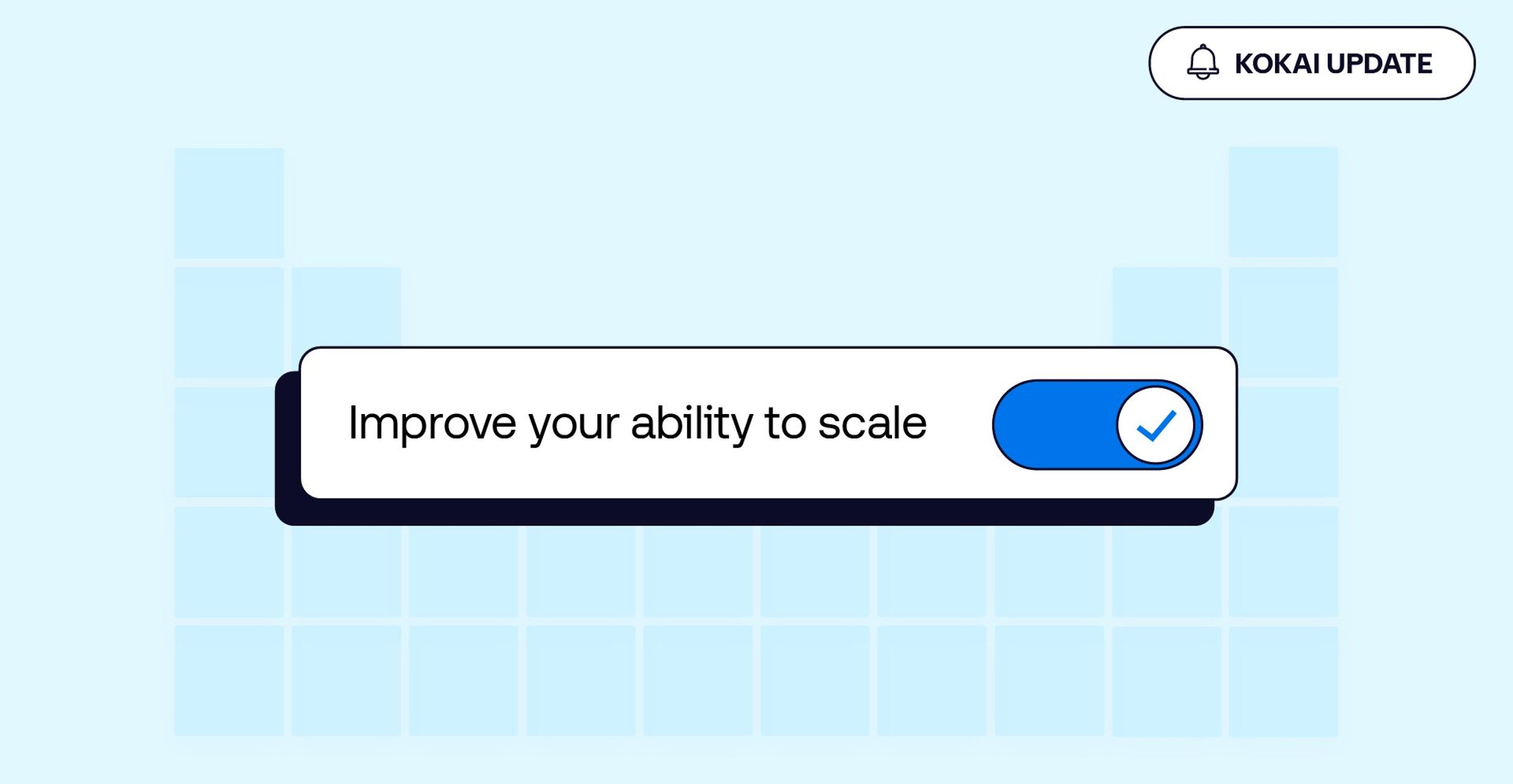 An illustration showing the programmatic table, and a graphic showing Kokai's new feature that allows users to turn on troubleshooting insights to identify campaign blockers.