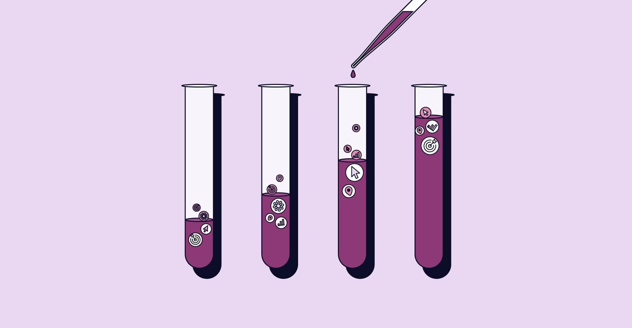 Test tubes with icons no logo