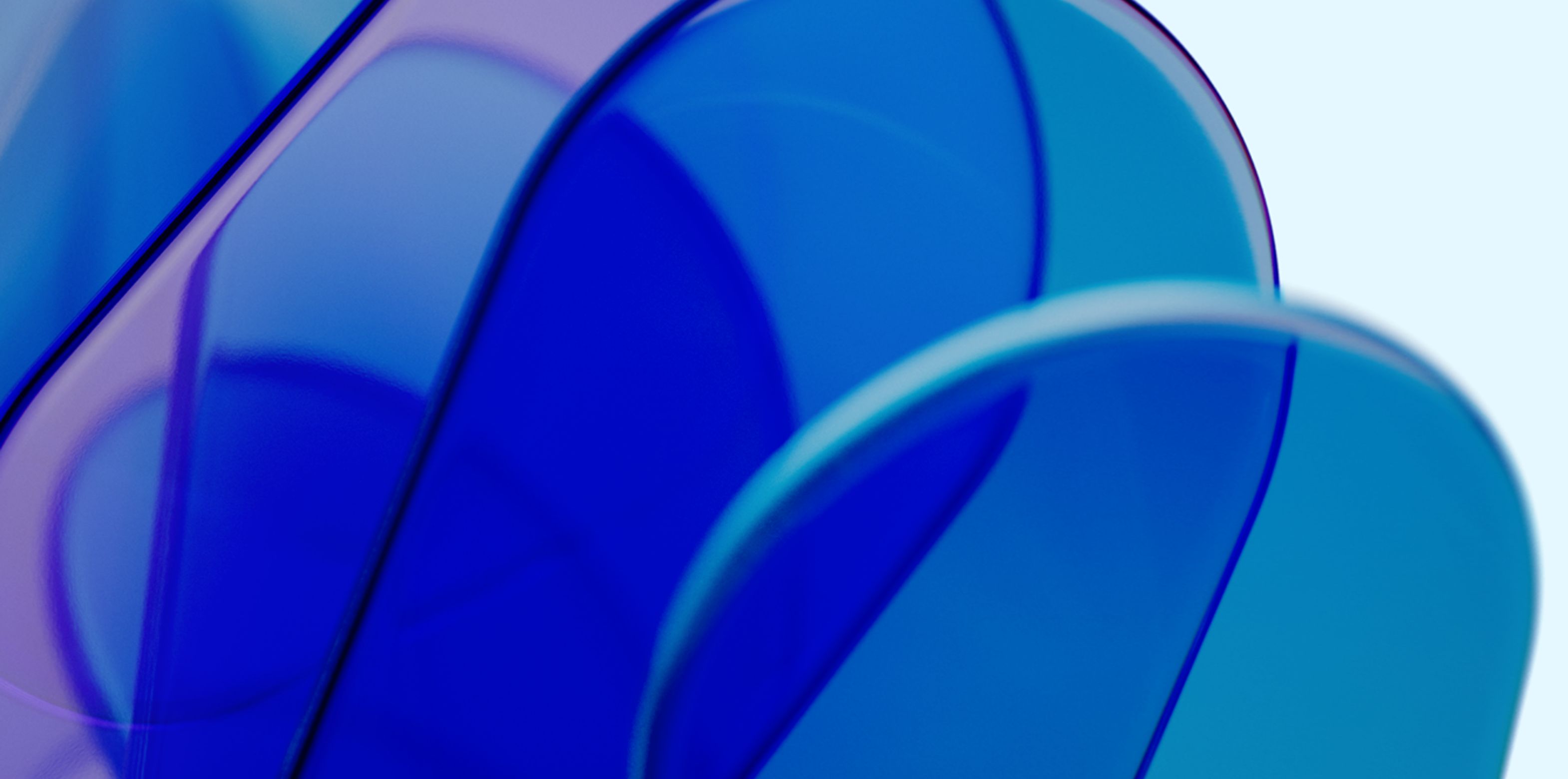 Abstract blue translucent shapes on a light background