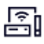 An icon depicting connected smart devices with a Wi-Fi signal symbol.