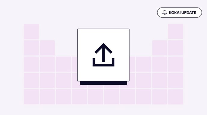 An illustration of the Kokai programmatic table with an upload icon in the center.