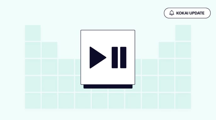 An illustration of the Kokai Programmatic Table, with a graphic of a play and pause button highlighted in the center.
