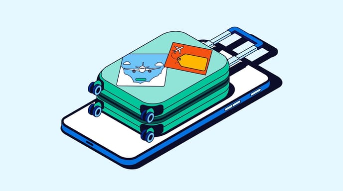 Luggage on smartphone no logo