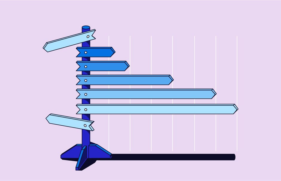 Purple graphic of a blue street sign to represent how to improve your MMM's