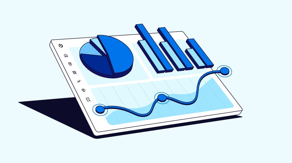 An illustration of The Trade Desk platform with a data and measurement iconography filling the screen.