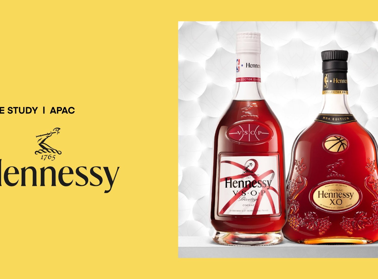 Hennessy Australia Case Study - The Trade Desk - Yellow background with image of two liquor bottles