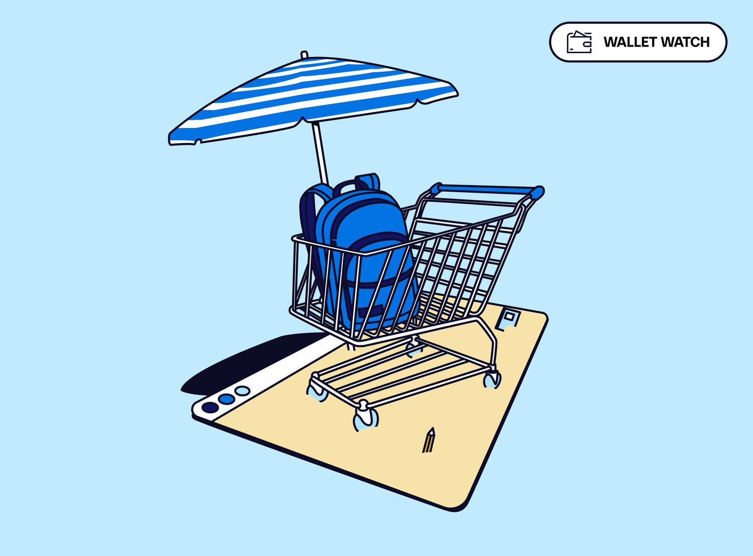 Wallet Watch blue graphic