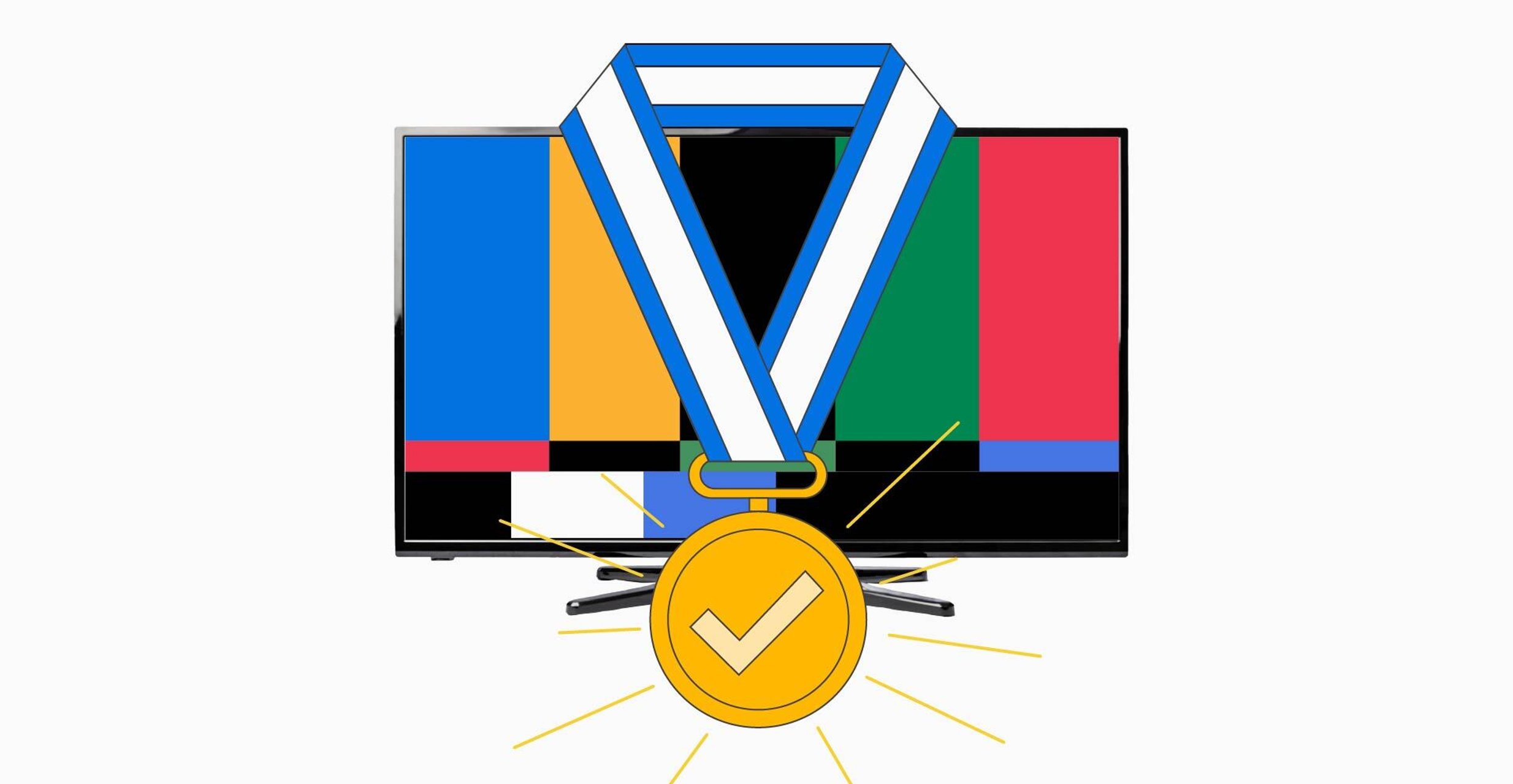 The Trade Desk Olympics graphic of a gold medal with a checkmark over a computer screen