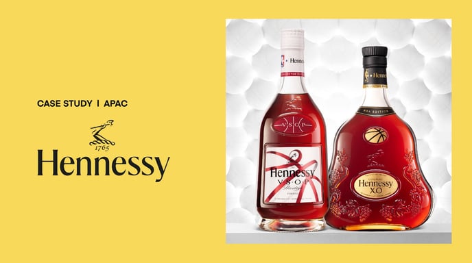 Hennessy Australia Case Study - The Trade Desk - Yellow background with image of two liquor bottles