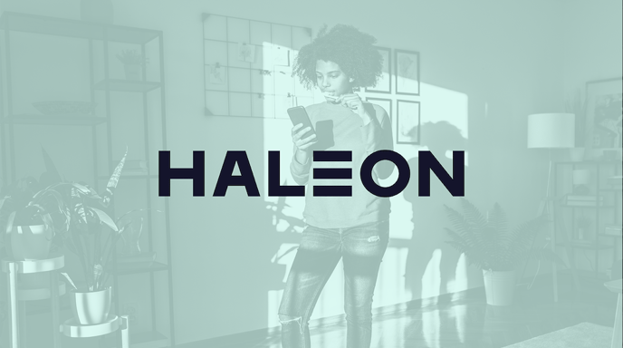 Haleon logo against a mint green backdrop