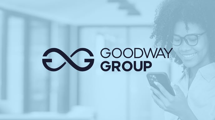 Goodway Group logo against a sky blue background